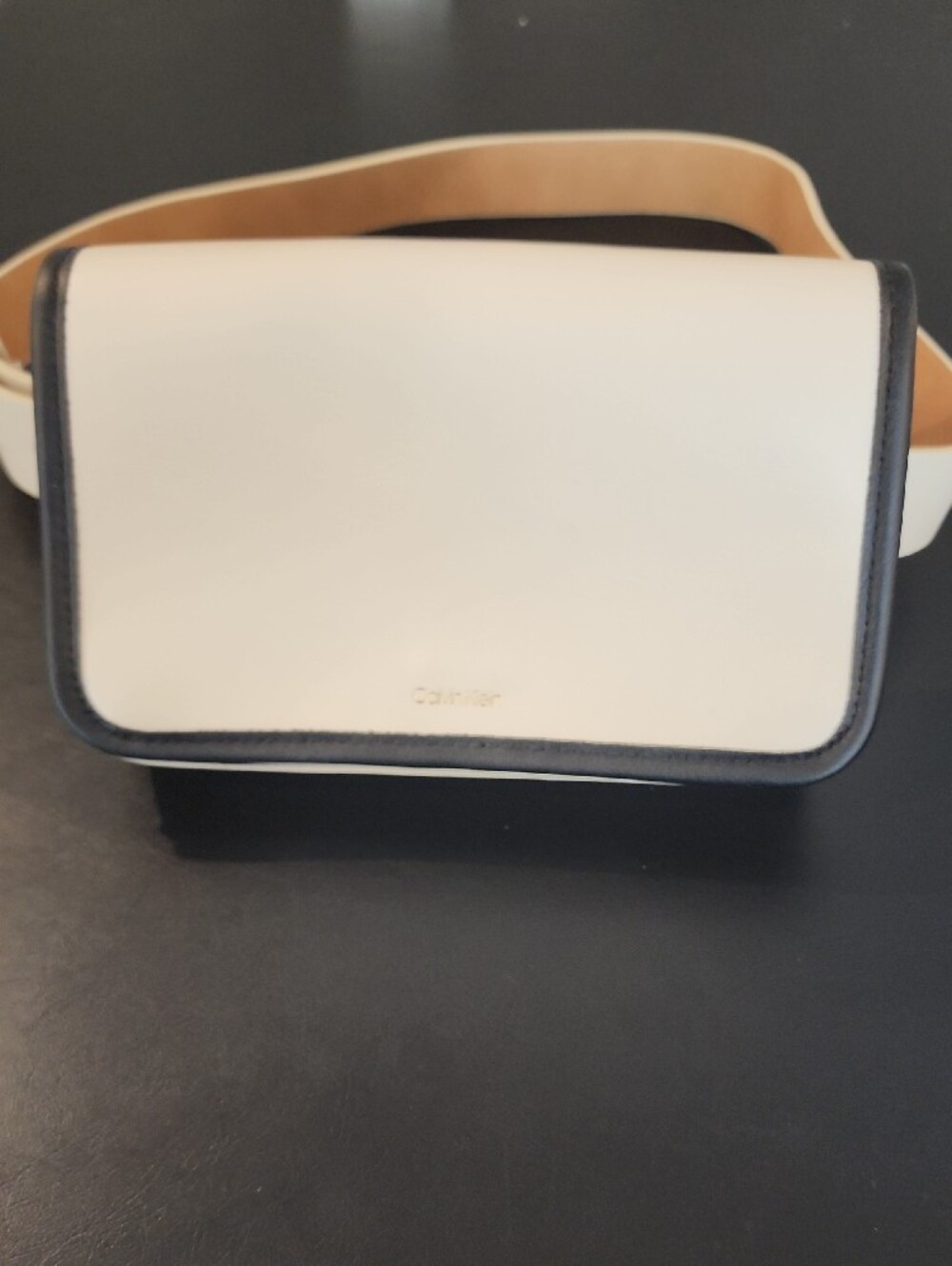 Calvin Klein Cream and Black Trim -- Shoulder Bag, Crossbody, Or Fanny Bag